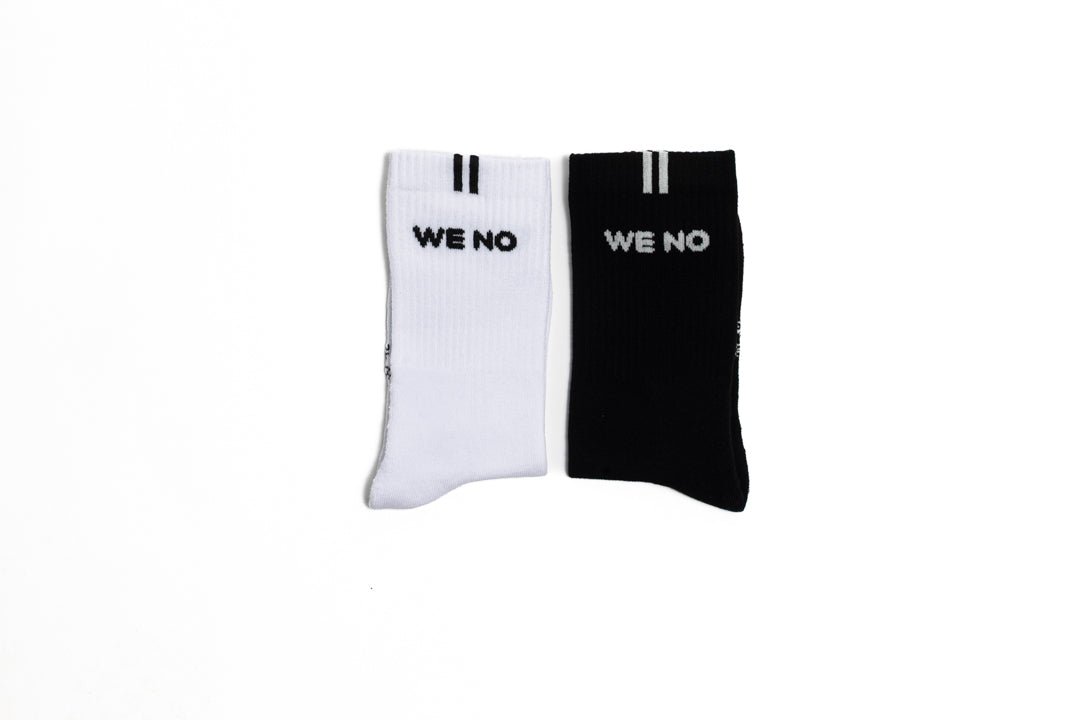 BLACK WHITE HIGH SOCKS (Pack of 2)