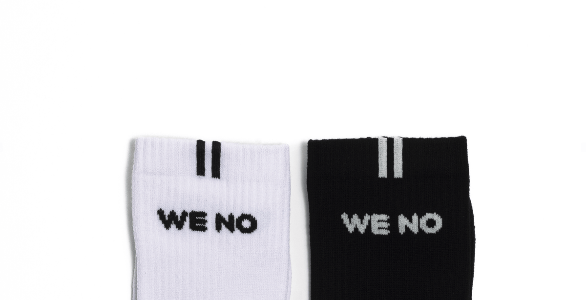 BLACK WHITE HIGH SOCKS (Pack of 2)