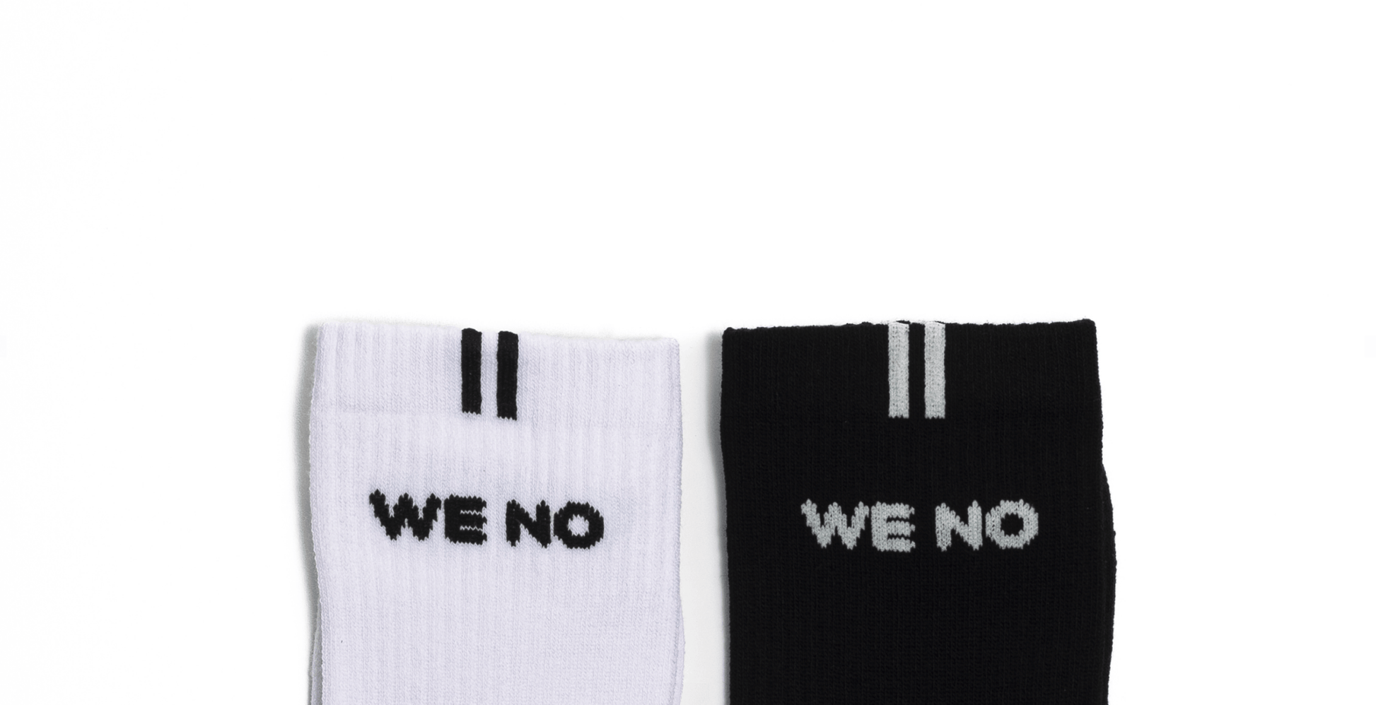 BLACK WHITE HIGH SOCKS in 39 - 42 - von WE - NO | Jetzt bei WE - NO erhältlich!