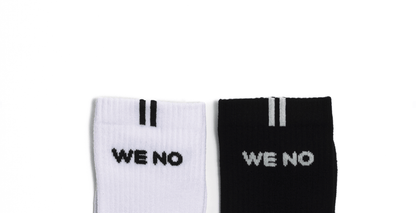 BLACK WHITE HIGH SOCKS in 39 - 42 - von WE - NO | Jetzt bei WE - NO erhältlich!